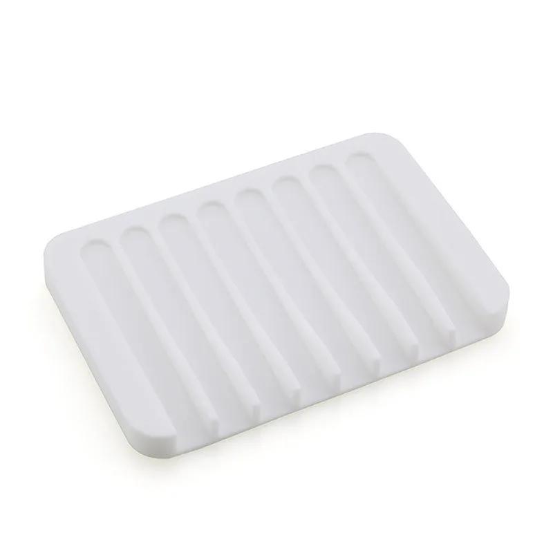 

1-10Pcs Silicone Soap Holder Soap Box Drainable Soap Organiser Soap Tray Bathroom Organiser Tray Kitchen Drainage Organiser Mat 1PC белый