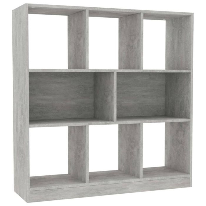 VidaXL Bibliothèque, Meuble de Rangement avec Compartiment, Armoire à Livres Salon Salle de Séjour Intérieur, Moderne, Gris 800175