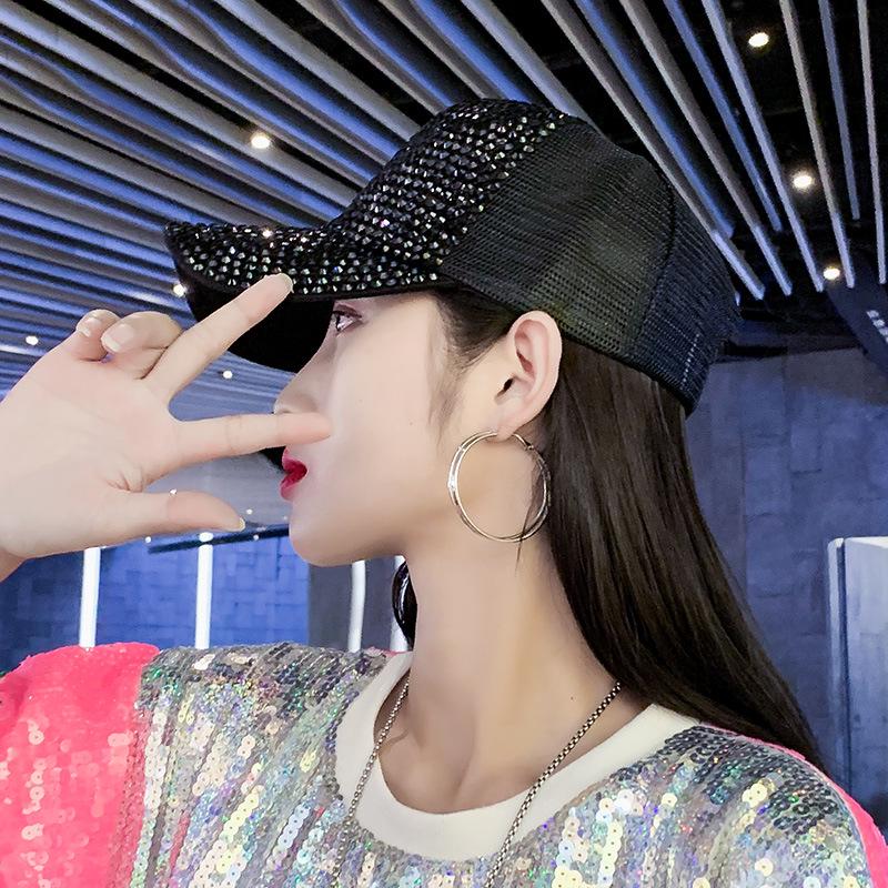 Damen Baseballkappe im koreanischen Stil mit Strass-Netz - TikTok Influencer Mode Sonnenhut