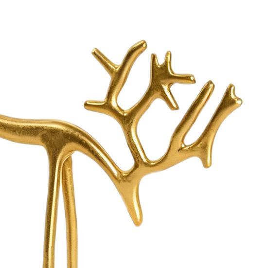 Minimalist Reindeer Statue Artistic Alloy Deer Sculpture Modern Abstract Golden Reindeer Ornament for Christmas