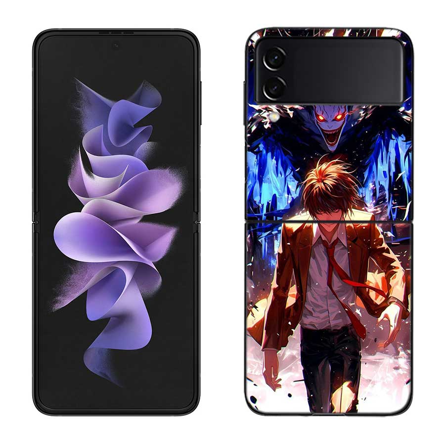 Anime Deth Note Light Yagami Case For Samsung Z Flip 6 5G Galaxy Z Flip 5 4 3 5G Black Hard Cell Phone Cover Luxury PC Shell Coq