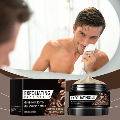 Face Scrub For Men, Facial Scrub For Deep Exfoliating, Cleansing, Removing Blackheads, Ingrown Hairs, Pre-shave Soften, Organic Formulated
