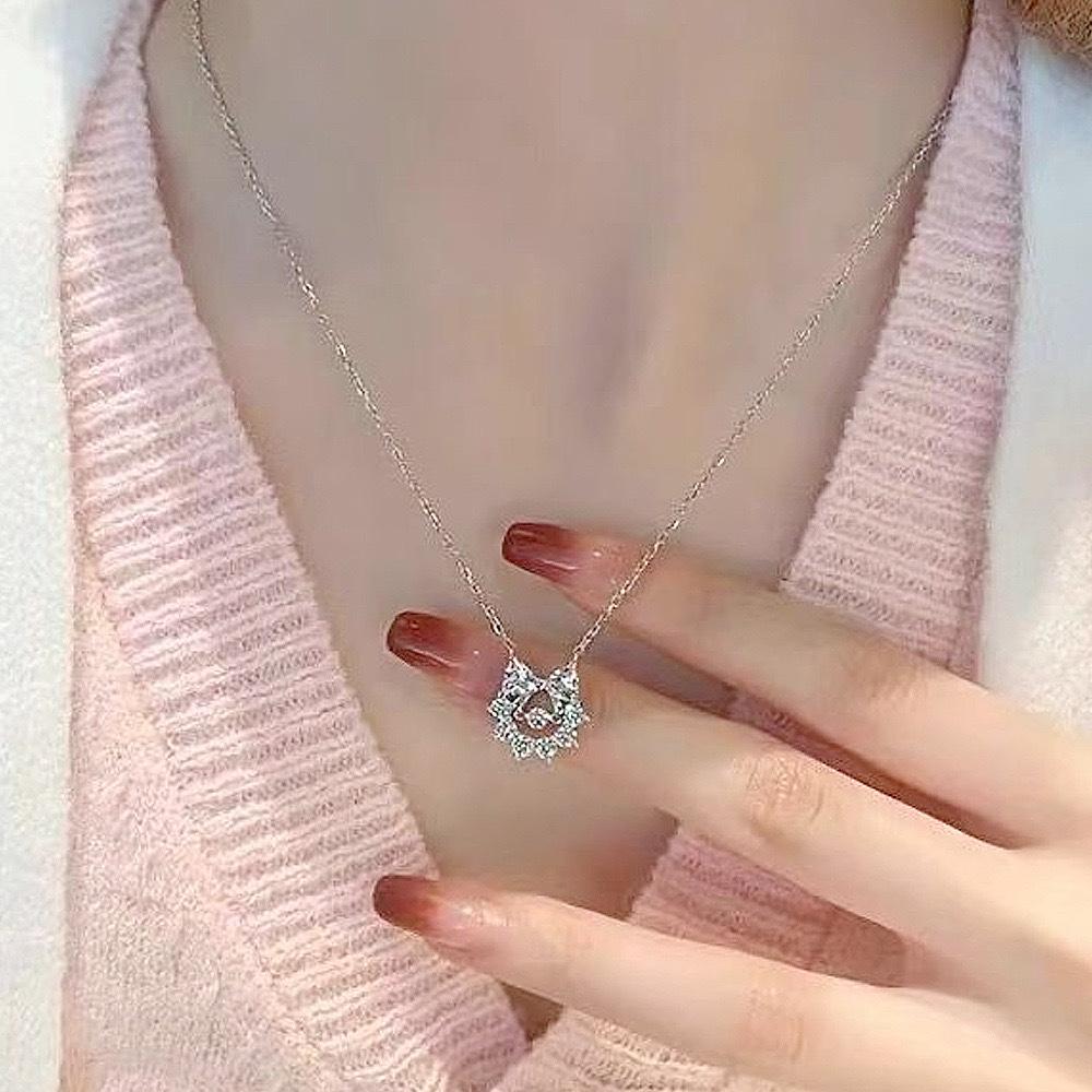 Agile Knot Series Girl Garland Necklace Female Bow Niche Collarbone Chain Light Luxury High-end Versatile Temperament
