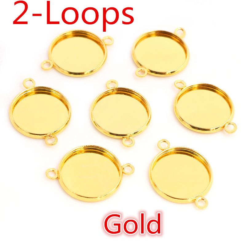 8-25mm Single/Double Loops Round Cabochon Base Tray Bezels Blank Setting Supplies For Jewelry Making Findings Bracelet Pendant