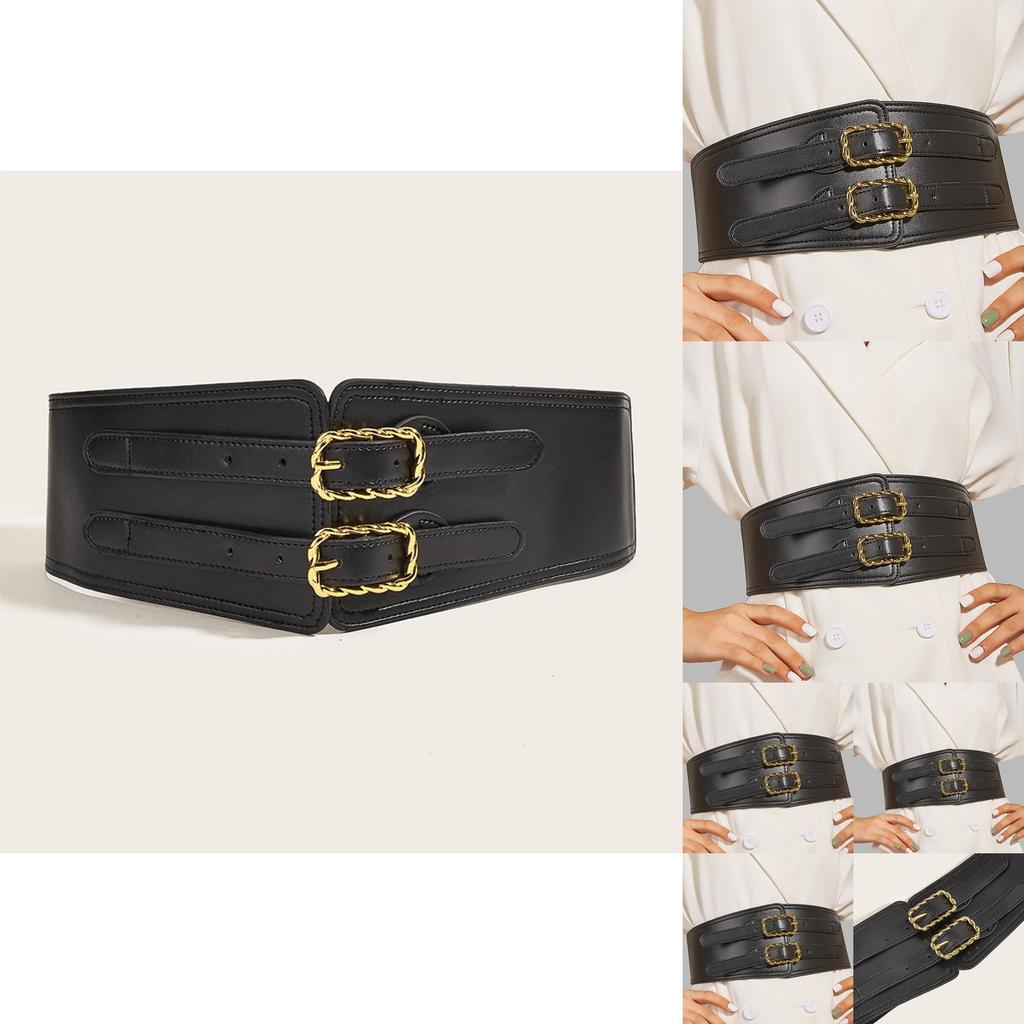 Retro Koreans Fashion Wide Waist Belt With Metal Buckle For Summer And Winter Outfits