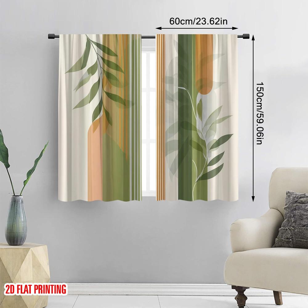 2 Stück Vorhänge Böhmisch Maschinenwaschbar Polyester Ohne Strom Frühling Verwendung für Klassenzimmer Büro