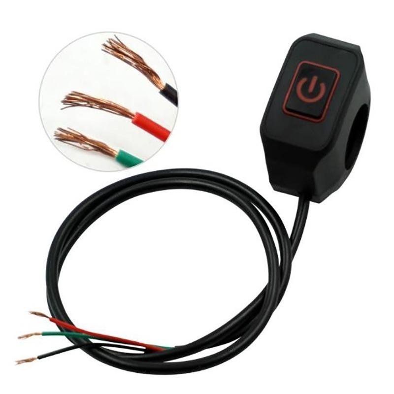 1pc Motorcycle Handlebar Modified Switch with Five Color LED Lights 5-10A 12V Waterproof Control Switch Button Motor Accessories