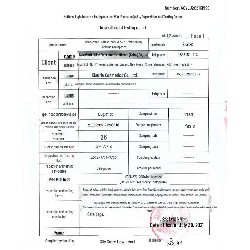 Sensodyne Professional Repair & Whitening Fluoride Toothpaste