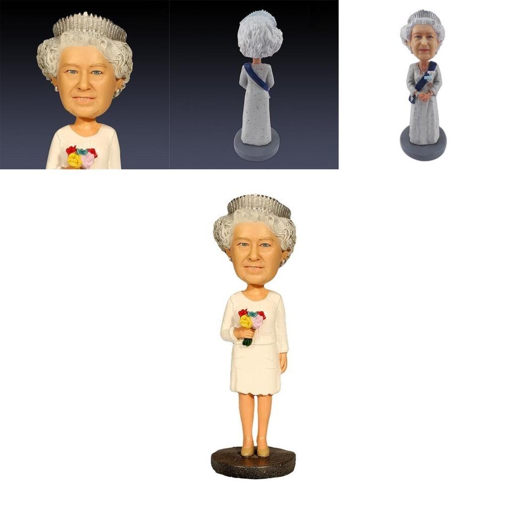 Figurine à Secouer la Tête de Haute Qualité pour le Jubilé de Platine de la Reine Résine Peinte à la Main Ornement de Bureau Cadeau Unique