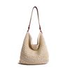 Hand-woven Straw Bag Women's Large-capacity New Shoulder Crossbody Seaside Vacation Beach Bucket Bag