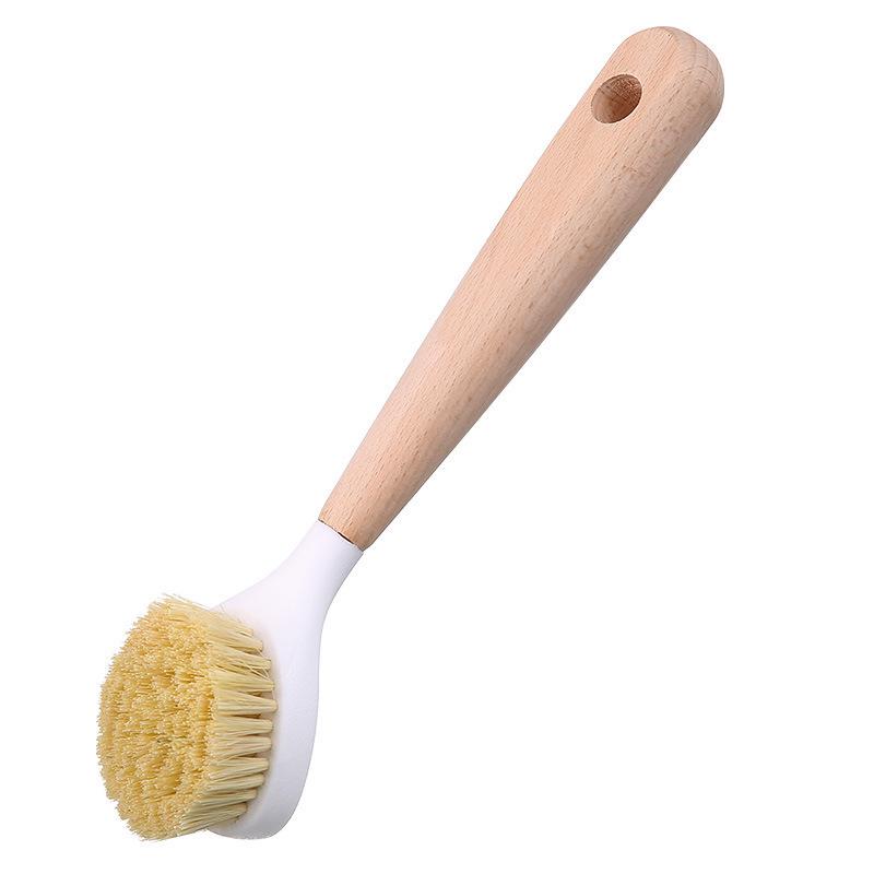Eco-friendly Long Handle Wooden Dishwashing Brush - Multi-functional Kitchen Cleaning Tool