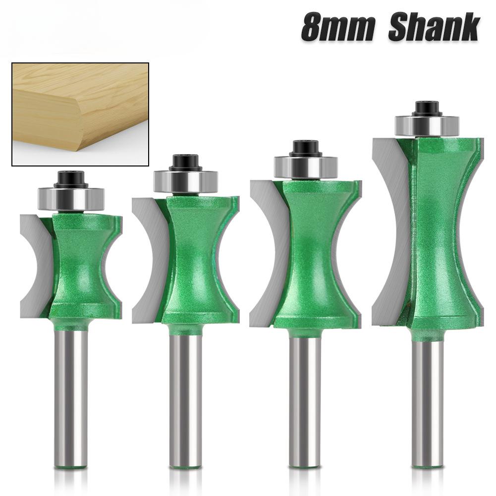 4-Piece Set of 8-handle Arc Cutter Woodworking Milling Cutter Flat Bottom Arc Cutter Arc Cutter Arc Cutter Woodworking Milling Cutter Slotting Cutter