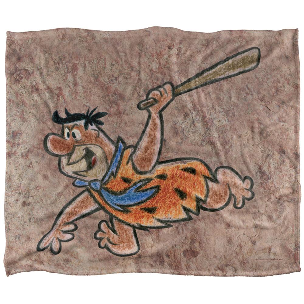The Flintstones Wall Drawing Silky Fred Supersoft Blanket