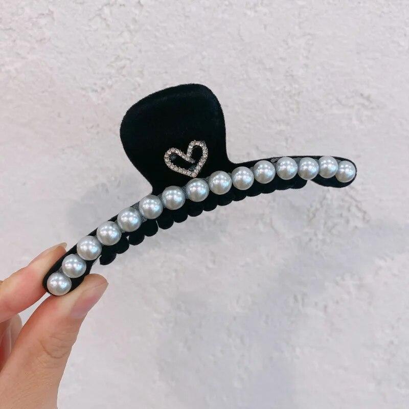 Retro Flocking Star Hair Claw Clip Female Vintage Large Plate Hairpins Barrettes Shark Clip Headdress For Women Hair Accessories