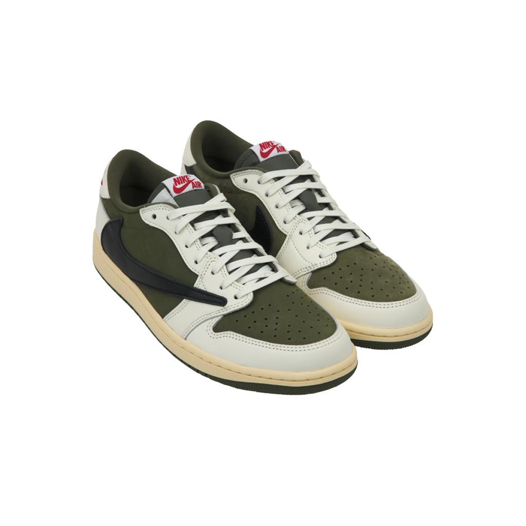 Travis Scott x Air Jordan 1 Retro Low OG SP Reverse Olive / Medium Olive Sneakers Unisex Verde Nero Vela DM7866-200