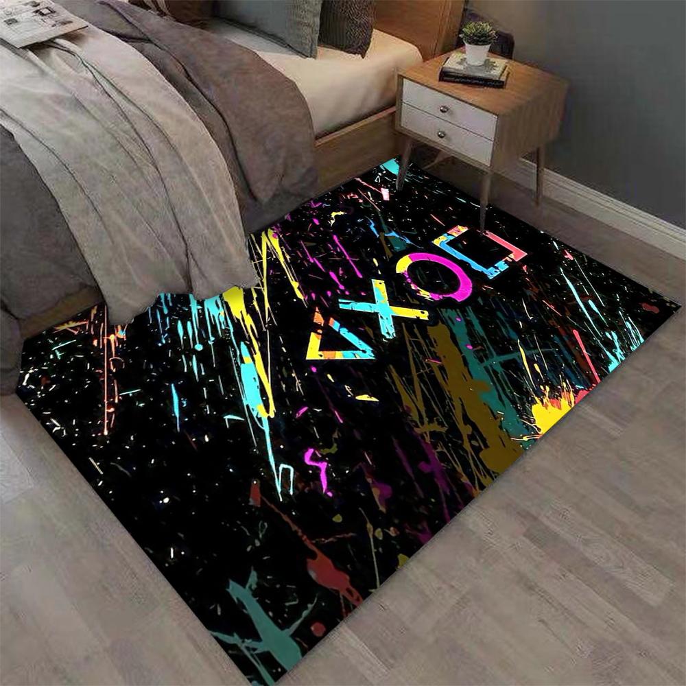 Cartoon Gamer Spiel Gamepad Bereichsteppich Teppich für Wohnzimmer Kinderzimmer Sofa Küche Fußmatte Dekor Kind Rutschfeste Bodenmatte