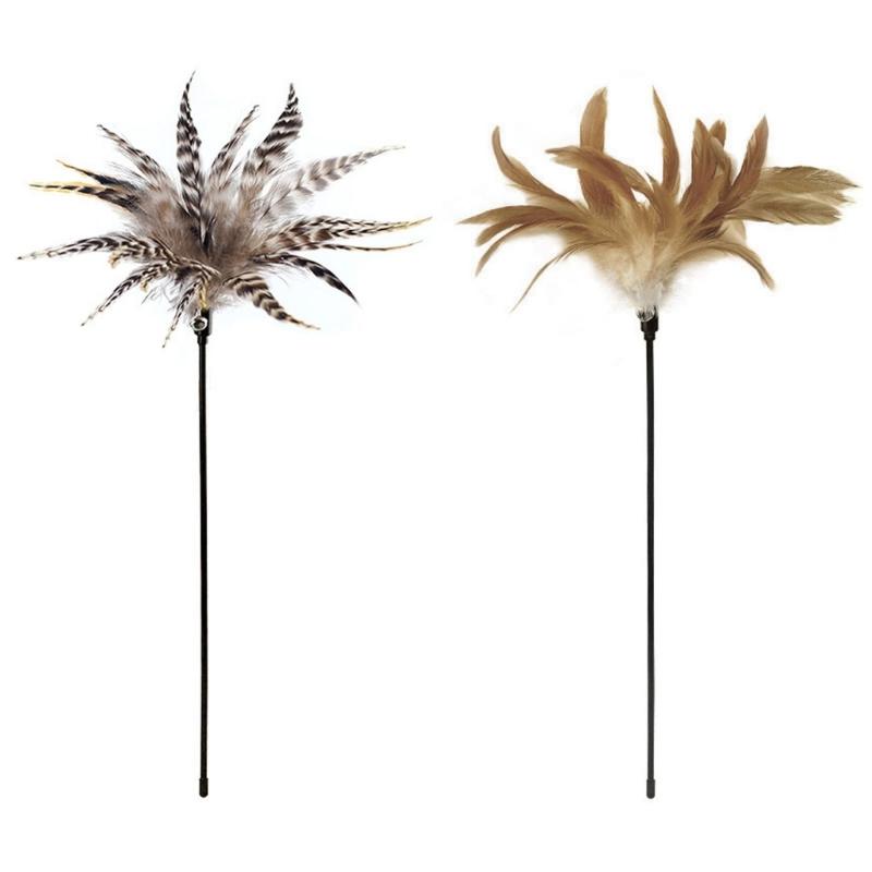 Feder Kätzchen Quaste Spielzeug Kätzchen Lustig Bunte Stange Katze Stab Spielzeug Haustier Katze Spielzeug Interaktiver Stock Haustier Katze Jagd Zubehör