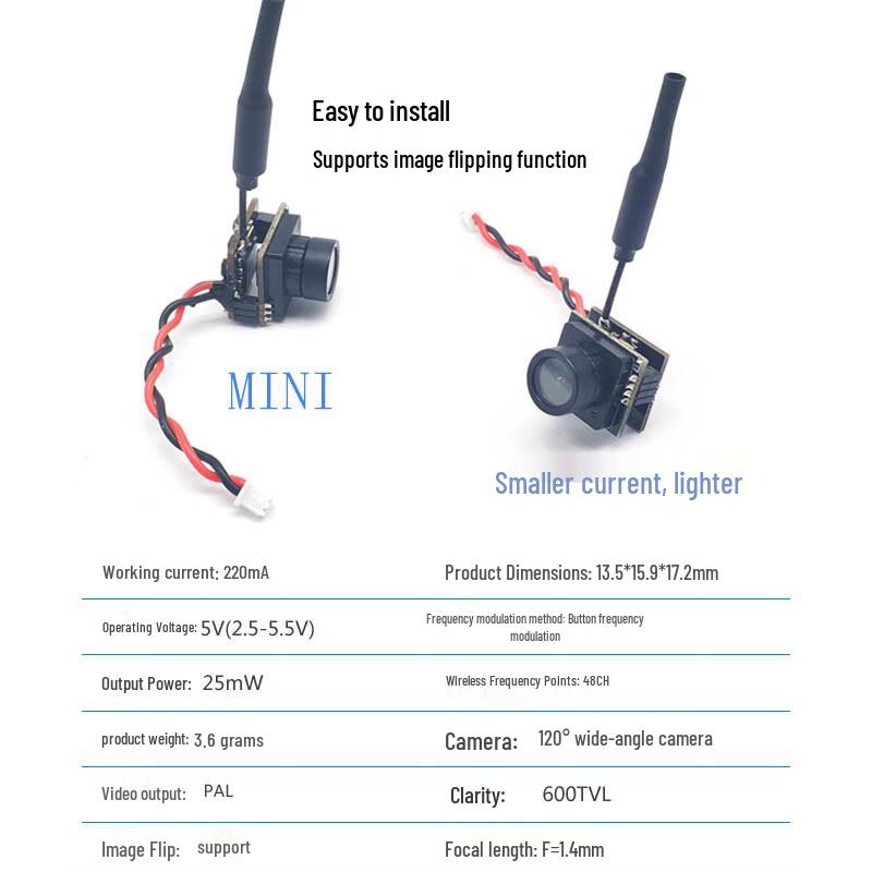 Microcamera FPV Xingongpai con VTX da 25mW