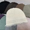 New Fashionable Tassel Edged Knitted Hat for Women  Versatile Face Showing Small Woolen Cold Hat  Korean Style Trendy Hat