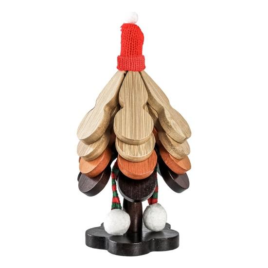 Christmas Tree Trivet Set Wooden Heat-Resistant Coasters with Stand Festive Table Protector for Hot Dishes & Holiday Decor