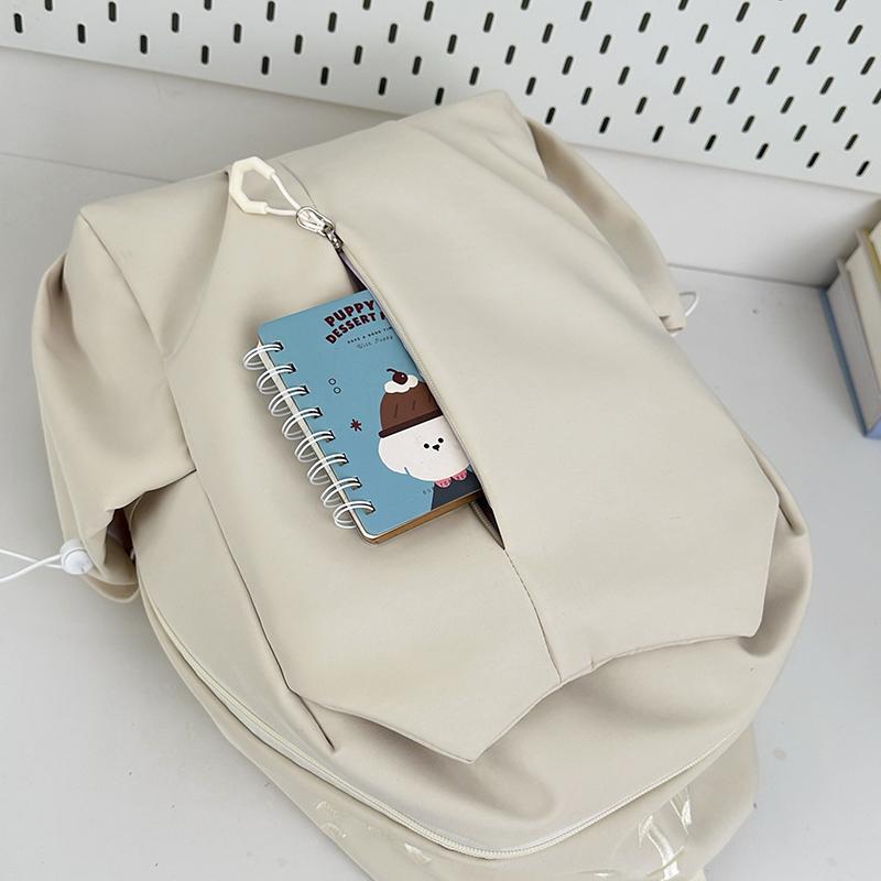 Student Schoolbag Men's Large Capacity Backpack Women's Solid Color Backpack