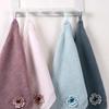 Gold Pure Cotton Cloud Embroidered Soft Waffle Towel with Lanyard - Perfect for Face Wash and Bath