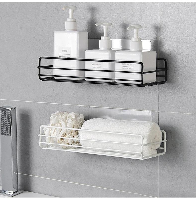 Wall-mounted Bathroom Corner Shelf Without Drilling Rustproof Space Aluminum Shower Storage Shampoo Holder Bathroom Accessories