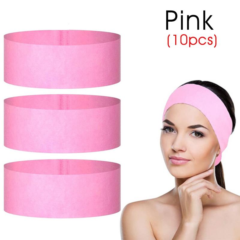 10/50/100 stuks Wegwerp SPA Gezichtshoofdbanden Wit Gezichtsschoonheidsspecialist Hoofdband Wrap Non-woven Zacht Huidverzorging Schoonheidssalon Benodigdheden pink