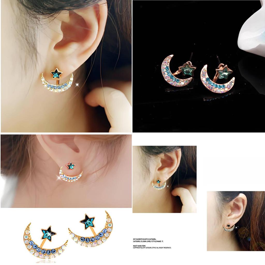Stunning 2019 New Korean Style Star And Moon Alloy Earrings For Vintage Fashion Lovers