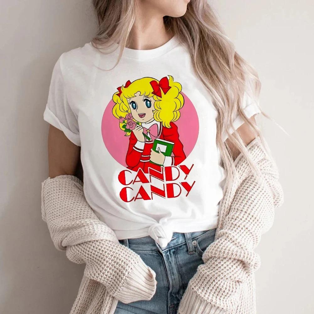 2026 Candy Cartoon Print Streetwear T-shirt Harajuku Clothes Fashion T Shirt Short Sleeve Summer Tee Casual Female O-Neck Top