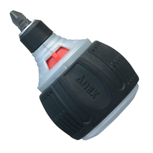 ANEX Ratchet Driver, Interchangeable, StarBee Ministar 72 No. 307-D, Fixed, Ball-Shaped, Pocket-Sized, with a Wide Grip for Easy Grip and Power Applic