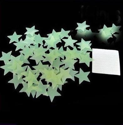 100 X Pegatinas Adhesivas de Estrellas que Brillan en la Oscuridad para Pared de Casa, Techo, Habitación de Bebé, Niños