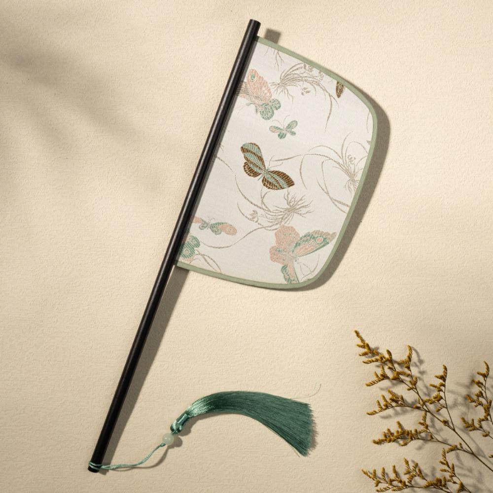 Long Handle Chinese Style Fan Exquisite Decorative Fan Home Decoration Hand Held Fans  Summer