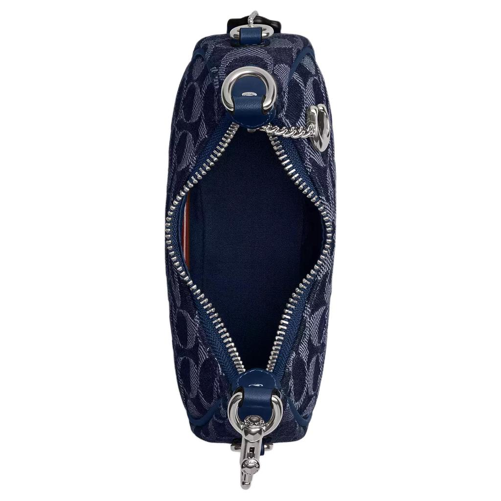 Coach Jonie 15 Logo Print Silver Hardware Signature Denim Mini Shoulder Crossbody Bag Women Bags Blue CAO04-LHRHY