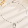 Earrings 3D Hollow Bear Design Stainless Steel Ear Loop Fit Leverback Earrings Adjustable Length Choker Necklace Jewelry Gift