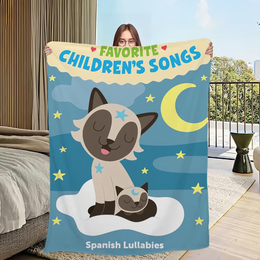 Písničky na dobrou noc Tonie roztomilé španělské ukolébavky Flanelová teplá pohodlná měkká plyšová deka na pohovku do obývacího pokoje ložnice na cestování dárek
