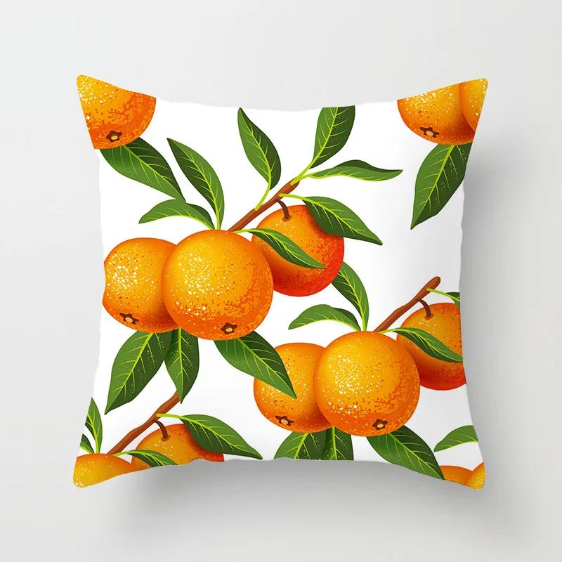 Lemon Water Pattern Watermelon Red Blue Polyester Throw Pillow Waterproof Oilcloth Car Interior Sofa Decoration Pillowcase 40911