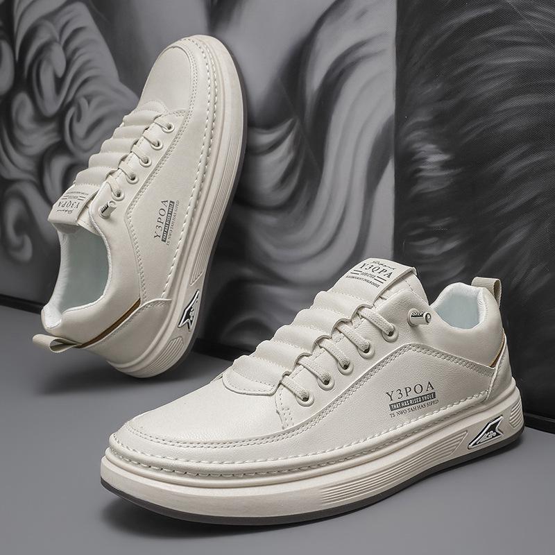 Atmungsaktive Herren-Canvas-Sneaker in Weiß - Vielseitig, mit dicker Sohle, Frühjahr 2025