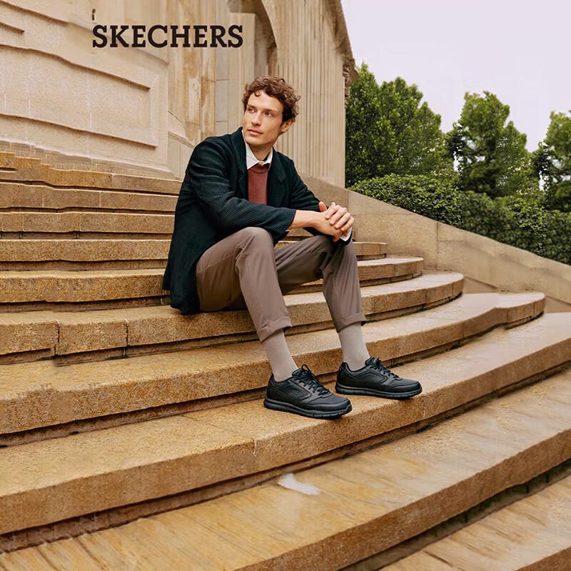 Skechers Men s 77156 Leather Derby Shoes US 8.5