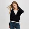 Ta Tu Faux Two-Piece Color Block V-Neck Knit Sweater