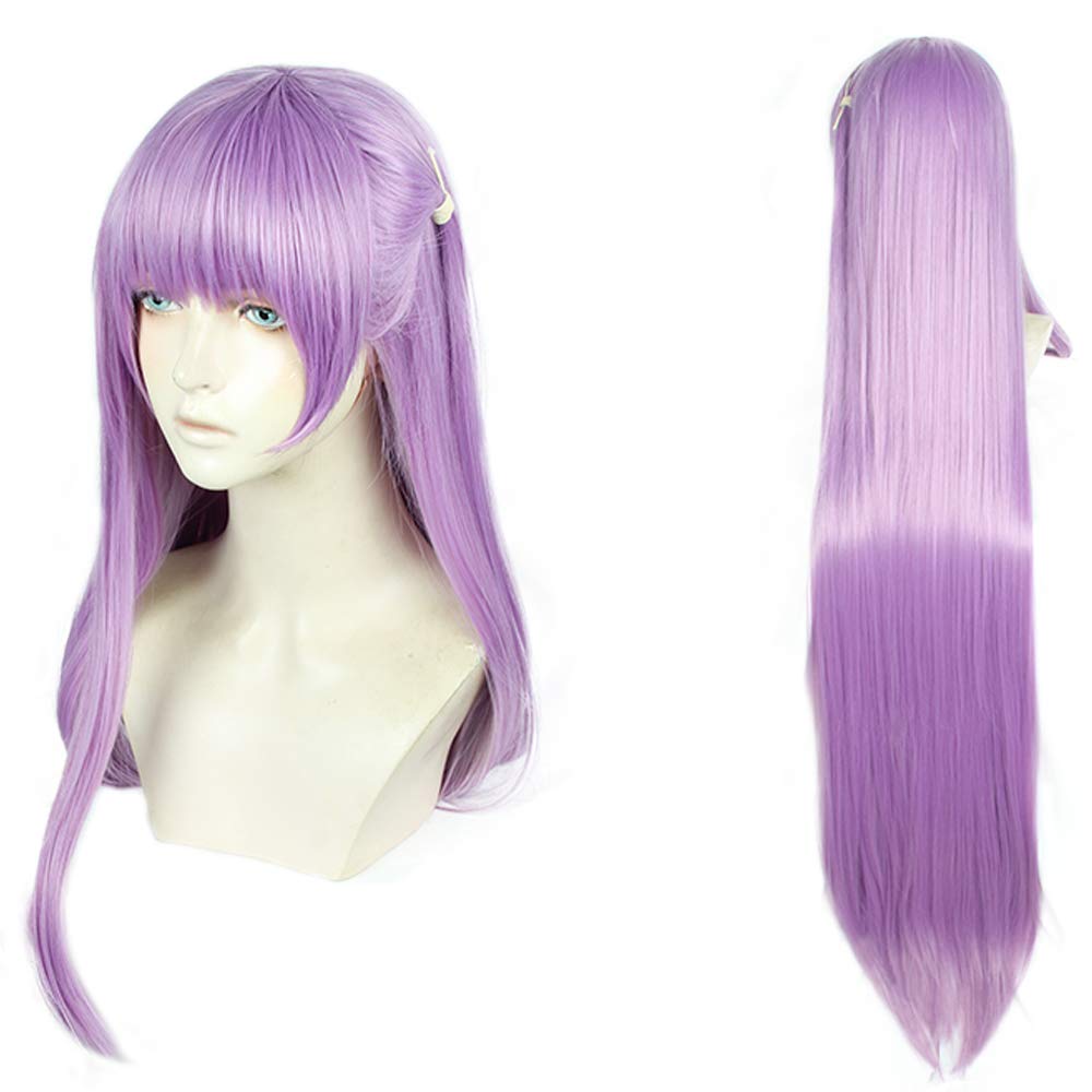 Cosplay Perfect for Parties and Plus 2 Bonus Items Heat-resistant Wig, "Second Castle," Purple, Long, Straight, Costumes,