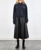 Boyeon Faux Leather Long Flare Skirt Black 0061
