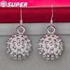 925 Sterling Silber Korallen Feuerwerk Tropfen Ohrringe Schmuck