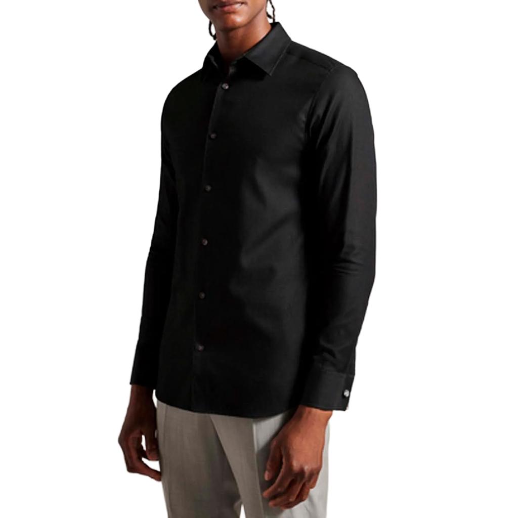 Ted Baker Mens Lecce Textured Stripe Long-Sleeved Shirt