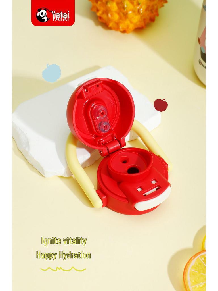 Cartoon Cute Children's Insulated 316 Stainless Steel Dual-Drink Cup with Handles and Pop-up Straw