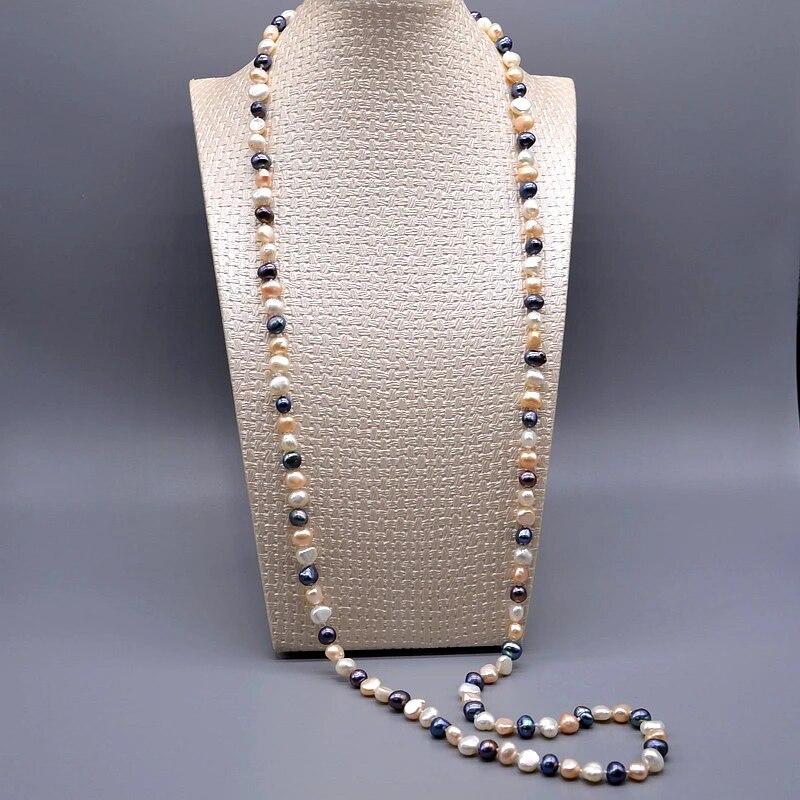 Collana Di Perle Barocche D'acqua Dolce Metalliche Enormi Da - Foto 10