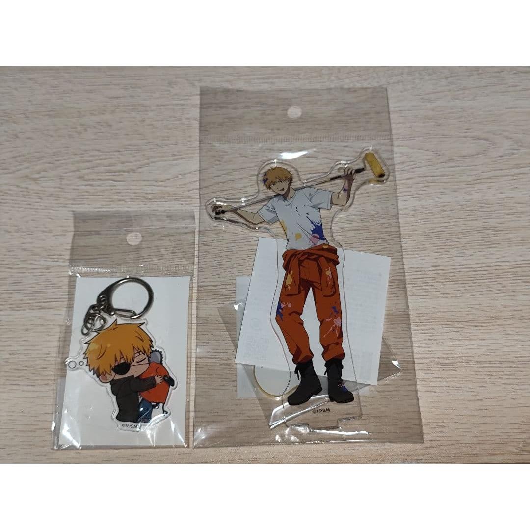 Used Chainsaw Man Acrylic Stand Keychain Denji Set