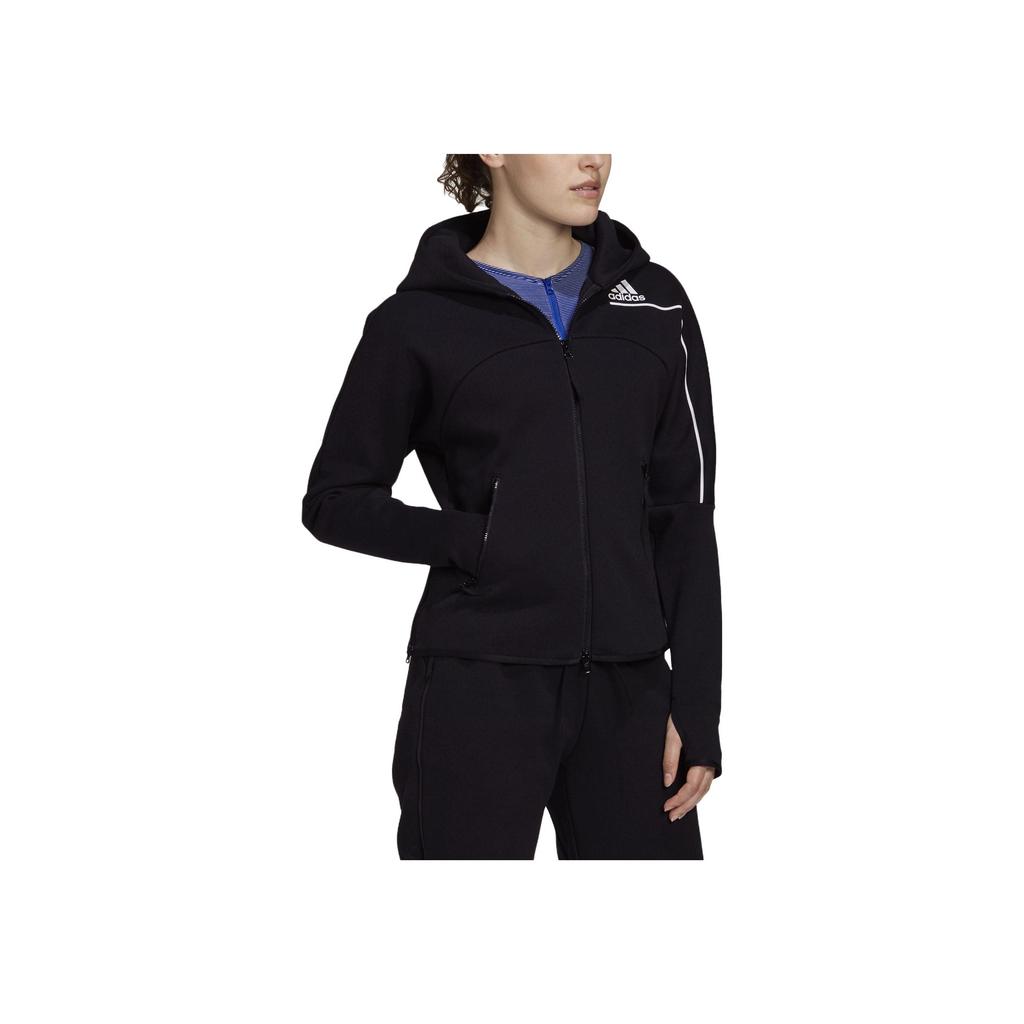 Adidas ZNE Hoodie with Drop Shoulders Women Jackets Black GM3275