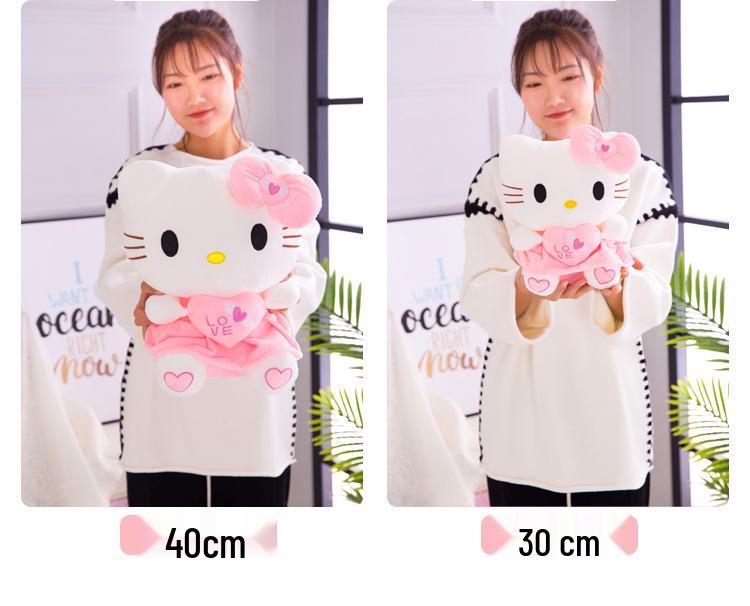 Angel Cat Plush Toy - Heart-Holding Cat Girl Doll, Children's Pillow, Perfect Gift or Claw Machine Prize