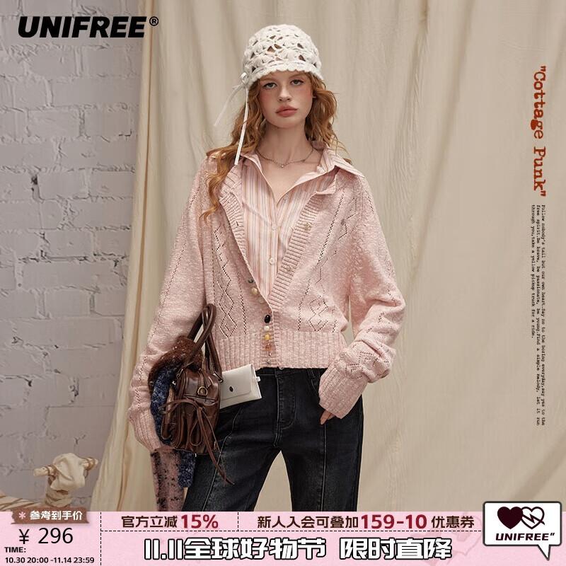 

UNIFREE Retro Sweetheart Long Sleeve Knit Top L